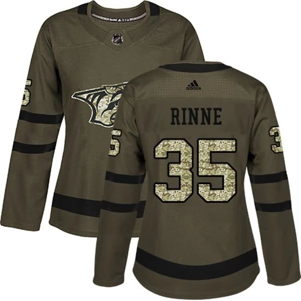 Damen Nashville Predators Trikot Pekka Rinne 35 Camo Grün Authentic